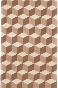 Alfombra De Lana - Floriáda (beige/marrón)