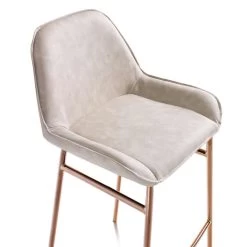 2 Taburetes Modernos De Metal Con Asiento De Microfibra O Piel Sintética - Bellino -Tienda De Decoración 2 sgabelli moderni in metallo con seduta in microfibra o similpelle bellino 5