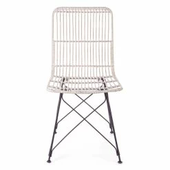 4 Sillas De Comedor En Acero Y Tejido De Kubu Homemotion - Kendall -Tienda De Decoración 4 sedie per sala da pranzo in acciaio e intreccio di kubu homemotion kendall 11