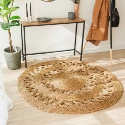 ALFOMBRA AMENDAL NATURAL 150CM -Tienda De Decoración alfombra amendal redonda 150cm 2