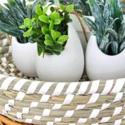 BANDEJA LINDSAY NATURAL -Tienda De Decoración bandeja lindsay fibra blanco 4