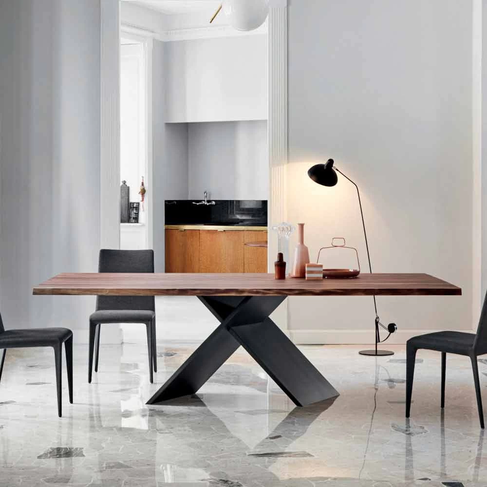 Mesa De Diseño Bonaldo Axe En Madera Con Bordes Naturales Fabricada En Italia 3 Mesa De Diseño Bonaldo Axe En Madera Con Bordes Naturales Fabricada En Italia