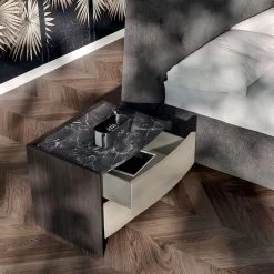 Dormitorio De Estilo Moderno Con 4 Elementos Made In Italy - Calimero -Tienda De Decoración camera da letto a 4 elementi stile moderno realizzata in italia calimero 2