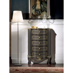 Cómoda De Dormitorio Con 5 Cajones Clásicos De Madera Made In Italy - Leonor -Tienda De Decoración cassettiera camera con 5 cassetti in legno classica made in italy leonor 1