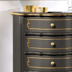 Cómoda De Dormitorio Con 5 Cajones Clásicos De Madera Made In Italy - Leonor -Tienda De Decoración cassettiera camera con 5 cassetti in legno classica made in italy leonor 2