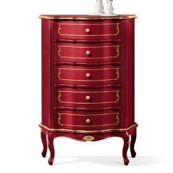 Cómoda De Dormitorio Con 5 Cajones Clásicos De Madera Made In Italy - Leonor -Tienda De Decoración cassettiera camera con 5 cassetti in legno classica made in italy leonor 3