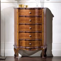 Cómoda De Dormitorio Con 5 Cajones Clásicos De Madera Made In Italy - Leonor -Tienda De Decoración cassettiera camera con 5 cassetti in legno classica made in italy leonor 5