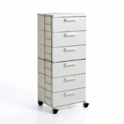 Chiffonnier Contemporánea 6 Cajones Y Perla Blanca La Parte Superior De MDF Valerie