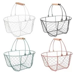 CESTA CLAUDINA METAL 38X25CM -Tienda De Decoración cesta claudina metal blanca 1