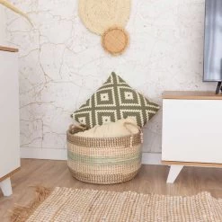 CESTO KALWA MIMBRE -Tienda De Decoración cesto kalwa mimbre con asas 2