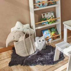 CESTO KATARI ALGODÓN 35X28CM -Tienda De Decoración cesto katari rayas blanco 2