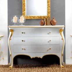 Cómoda Con Perfiles Bio Oro Clásico, Fabricado En Italia 7 Cómoda Con Perfiles Bio Oro Clásico, Fabricado En Italia -Tienda De Decoración como con cassetti stile classico con profili oro bio fatto in italia