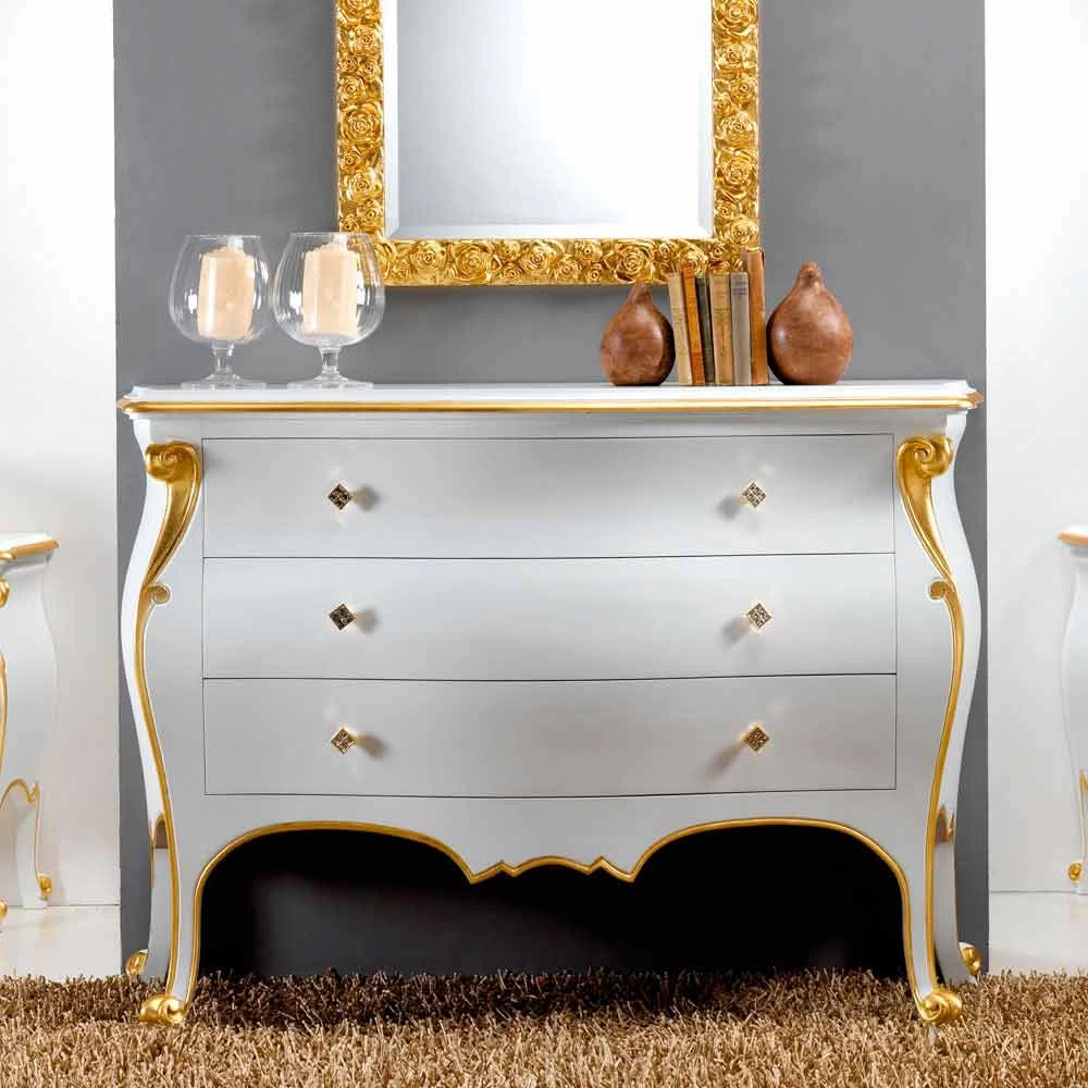 Cómoda Con Perfiles Bio Oro Clásico, Fabricado En Italia 4 Cómoda Con Perfiles Bio Oro Clásico, Fabricado En Italia - Imagen 2