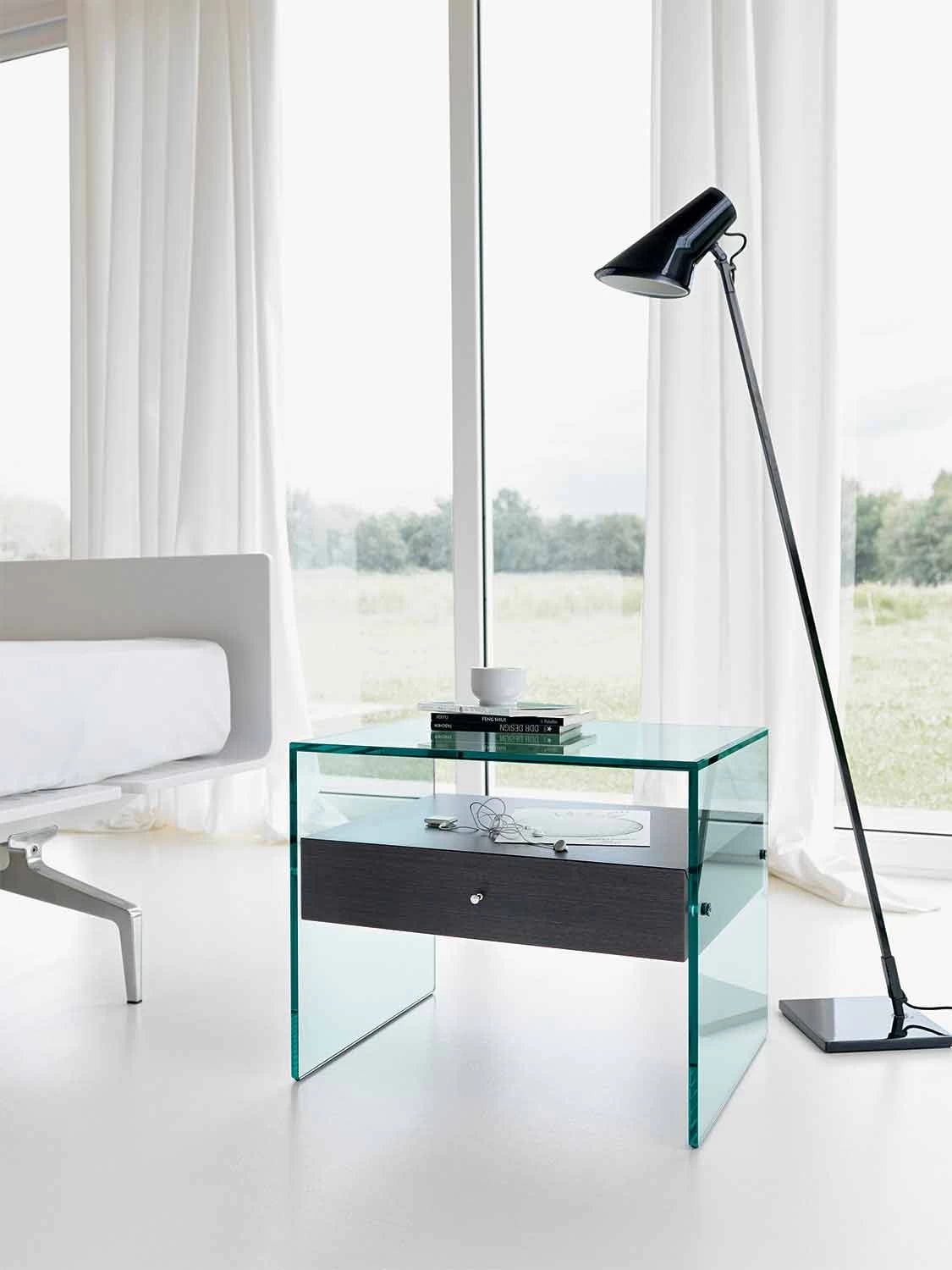 Comodino Di Design Moderno In Vetro Extrachiaro Made In Italy– Segreto 7 Comodino Di Design Moderno In Vetro Extrachiaro Made In Italy– Segreto - Imagen 5