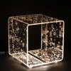 Lámpara De Mesilla De Noche LED Acrílico De Cristal Y Hoja De Oro, Plata O Cobre - Gnassi -Tienda De Decoración comodino luminoso cristallo acrilico e foglia oro argento o rame gnassi