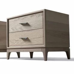 Mesita De Noche Moderna Con 2 Cajones De Roble Antiguo, L.60xp.42 Cm, Margo -Tienda De Decoración comodino moderno 2 cassetti in rovere antico l 60 x p 42 cm margo 3
