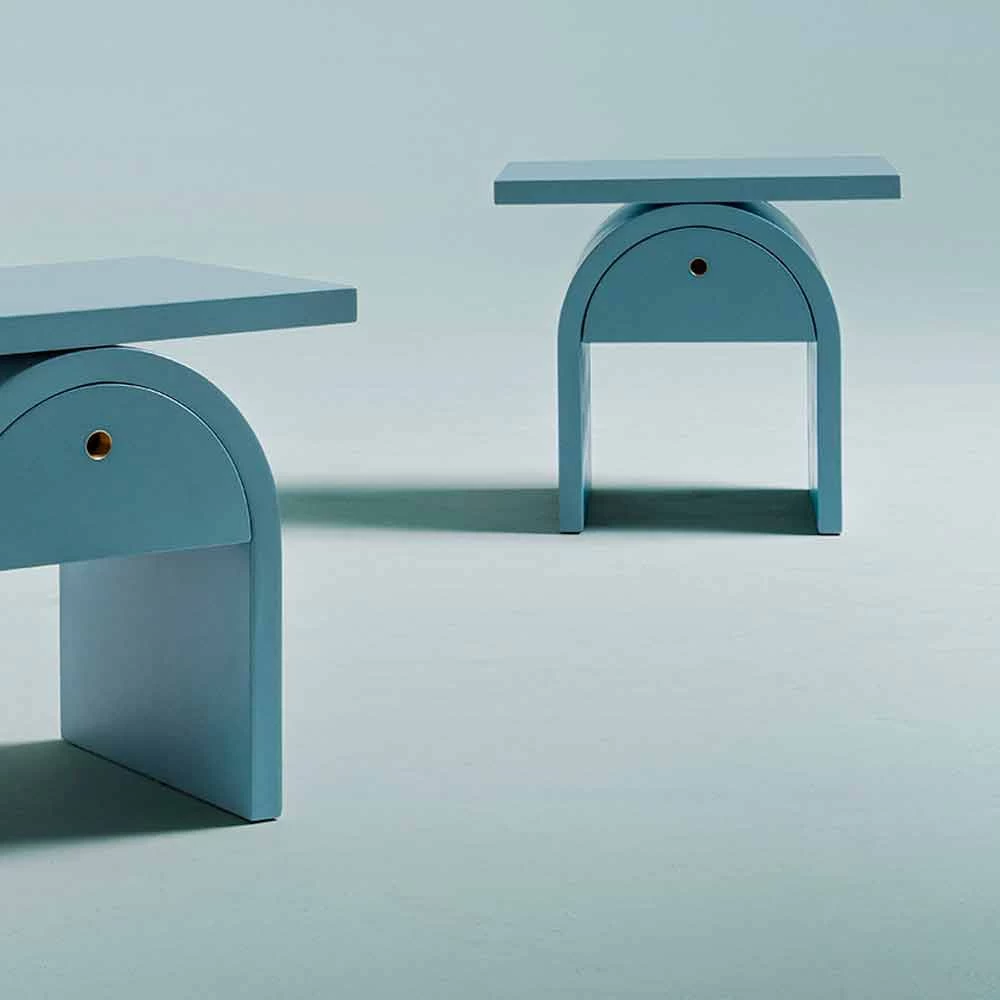 Mesita De Noche De Diseño Moderno En Madera Coloreada Para El Dormitorio - Arcom 4 Mesita De Noche De Diseño Moderno En Madera Coloreada Para El Dormitorio - Arcom - Imagen 2