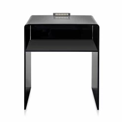 Mesita De Noche Negra Con Luz LED Táctil Iluminable Adelia, Fabricada En Italia 12 Mesita De Noche Negra Con Luz LED Táctil Iluminable Adelia, Fabricada En Italia -Tienda De Decoración comodino nero con luce led illuminabile al tocco adelia made in italy 2