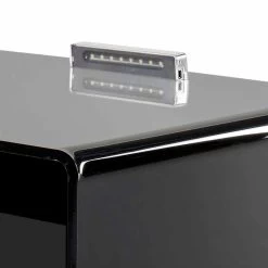 Mesita De Noche Negra Con Luz LED Táctil Iluminable Adelia, Fabricada En Italia 16 Mesita De Noche Negra Con Luz LED Táctil Iluminable Adelia, Fabricada En Italia -Tienda De Decoración comodino nero con luce led illuminabile al tocco adelia made in italy 6