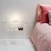 Mesita De Noche Transparente Con Luz LED Táctil Iluminable Adelia 2 Mesita De Noche Transparente Con Luz LED Táctil Iluminable Adelia -Tienda De Decoración comodino trasparente con luce led illuminabile al tocco adelia