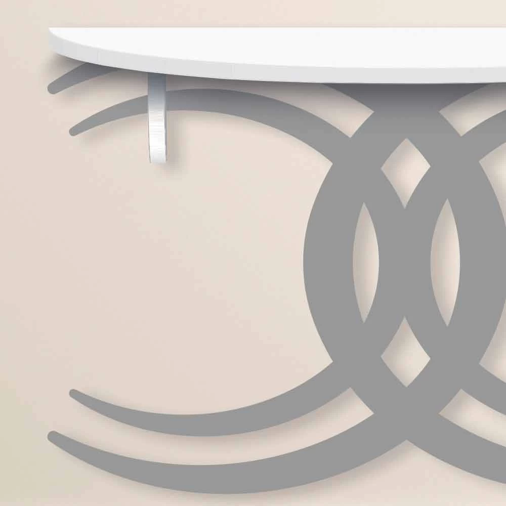 Consola De Pared Para Diseño Moderno En Madera Blanca Y Gris - Coco 4 Consola De Pared Para Diseño Moderno En Madera Blanca Y Gris - Coco - Imagen 2