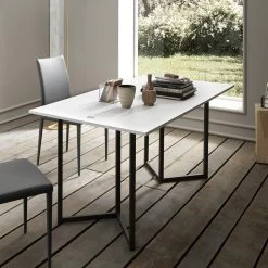 Consola Extensible 150 Cm En Metal Y Melamina Made In Italy - Solapa -Tienda De Decoración consolle allungabile 150 cm in metallo e nobilitato made in italy flap 3