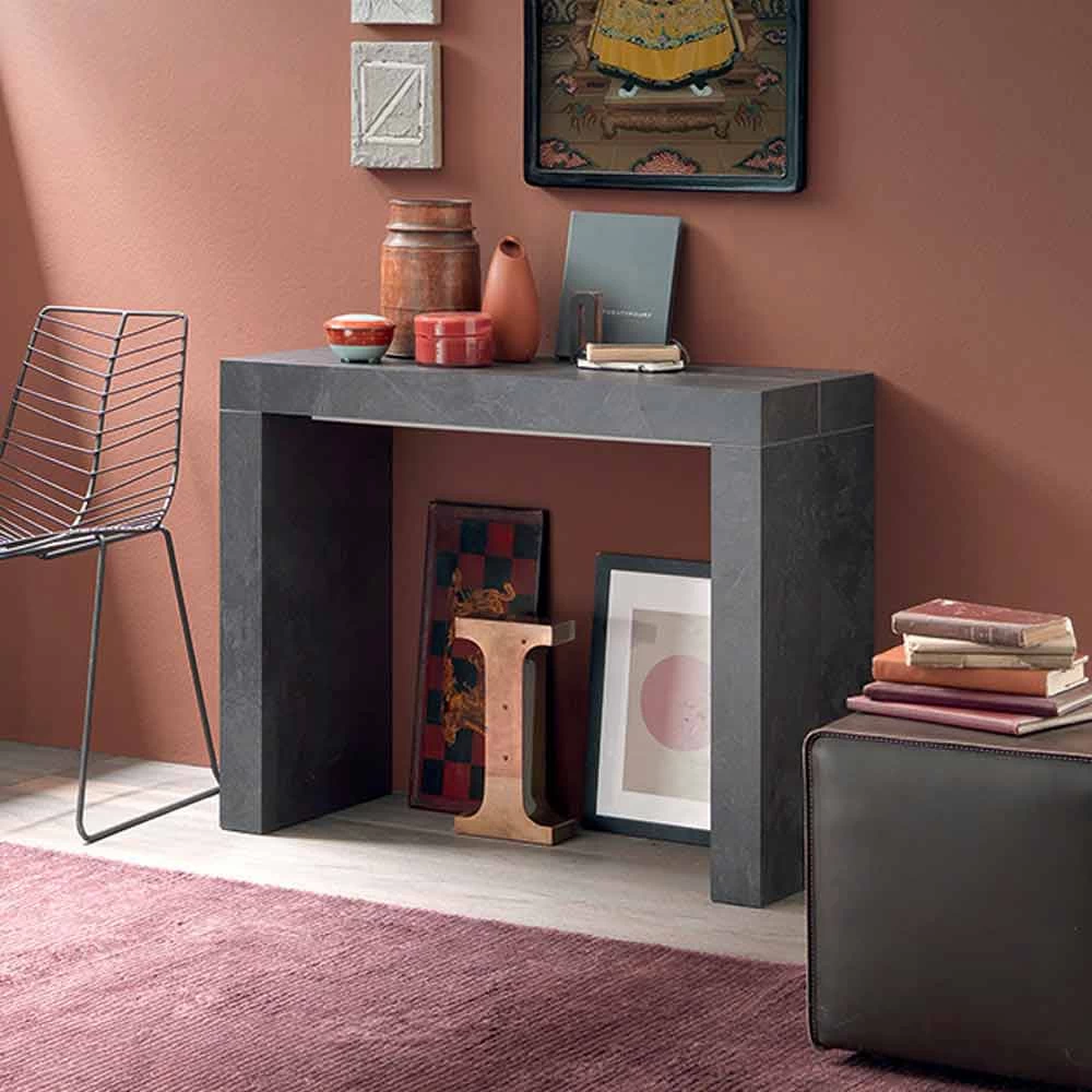 Consola De Mesa Extensible Hasta 290 Cm Con Tablero De Madera Made In Italy - Seregno 3 Consola De Mesa Extensible Hasta 290 Cm Con Tablero De Madera Made In Italy - Seregno