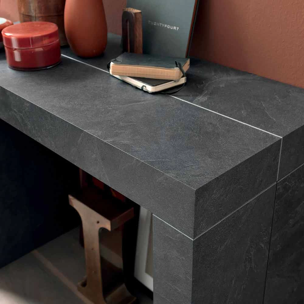 Consola De Mesa Extensible Hasta 290 Cm Con Tablero De Madera Made In Italy - Seregno 6 Consola De Mesa Extensible Hasta 290 Cm Con Tablero De Madera Made In Italy - Seregno - Imagen 4