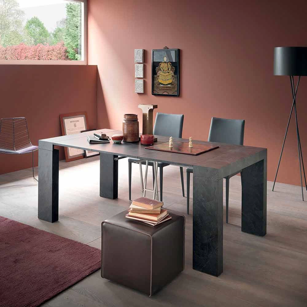 Consola De Mesa Extensible Hasta 290 Cm Con Tablero De Madera Made In Italy - Seregno 8 Consola De Mesa Extensible Hasta 290 Cm Con Tablero De Madera Made In Italy - Seregno - Imagen 6