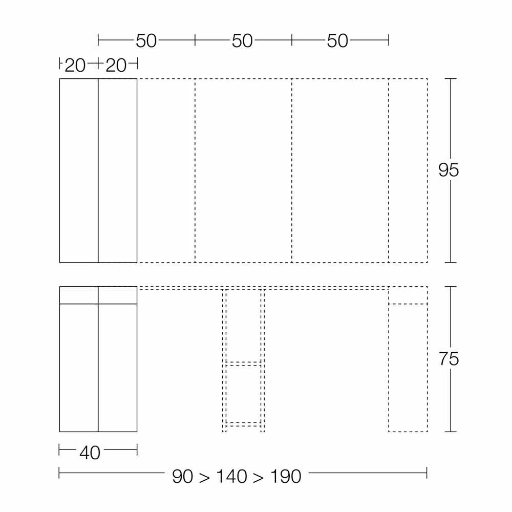 Consola De Mesa Extensible Hasta 290 Cm Con Tablero De Madera Made In Italy - Seregno 10 Consola De Mesa Extensible Hasta 290 Cm Con Tablero De Madera Made In Italy - Seregno - Imagen 8