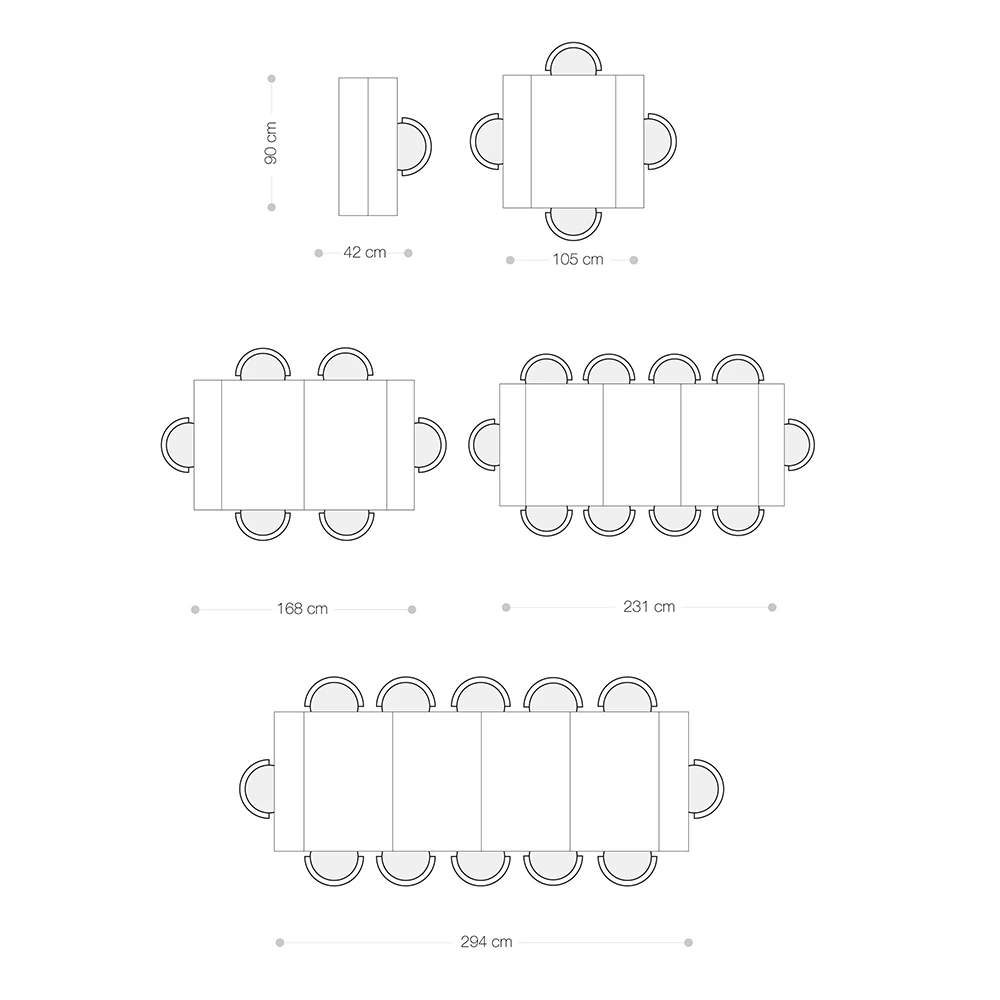 Consola Extensible Hasta 294 Cm En Melamina Made In Italy - Pineta 11 Consola Extensible Hasta 294 Cm En Melamina Made In Italy - Pineta - Imagen 9