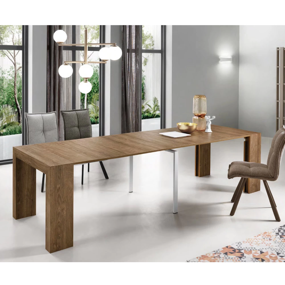 Consola Extensible Hasta 295 Cm En Laminado Made In Italy - Rudolf 4 Consola Extensible Hasta 295 Cm En Laminado Made In Italy - Rudolf - Imagen 2