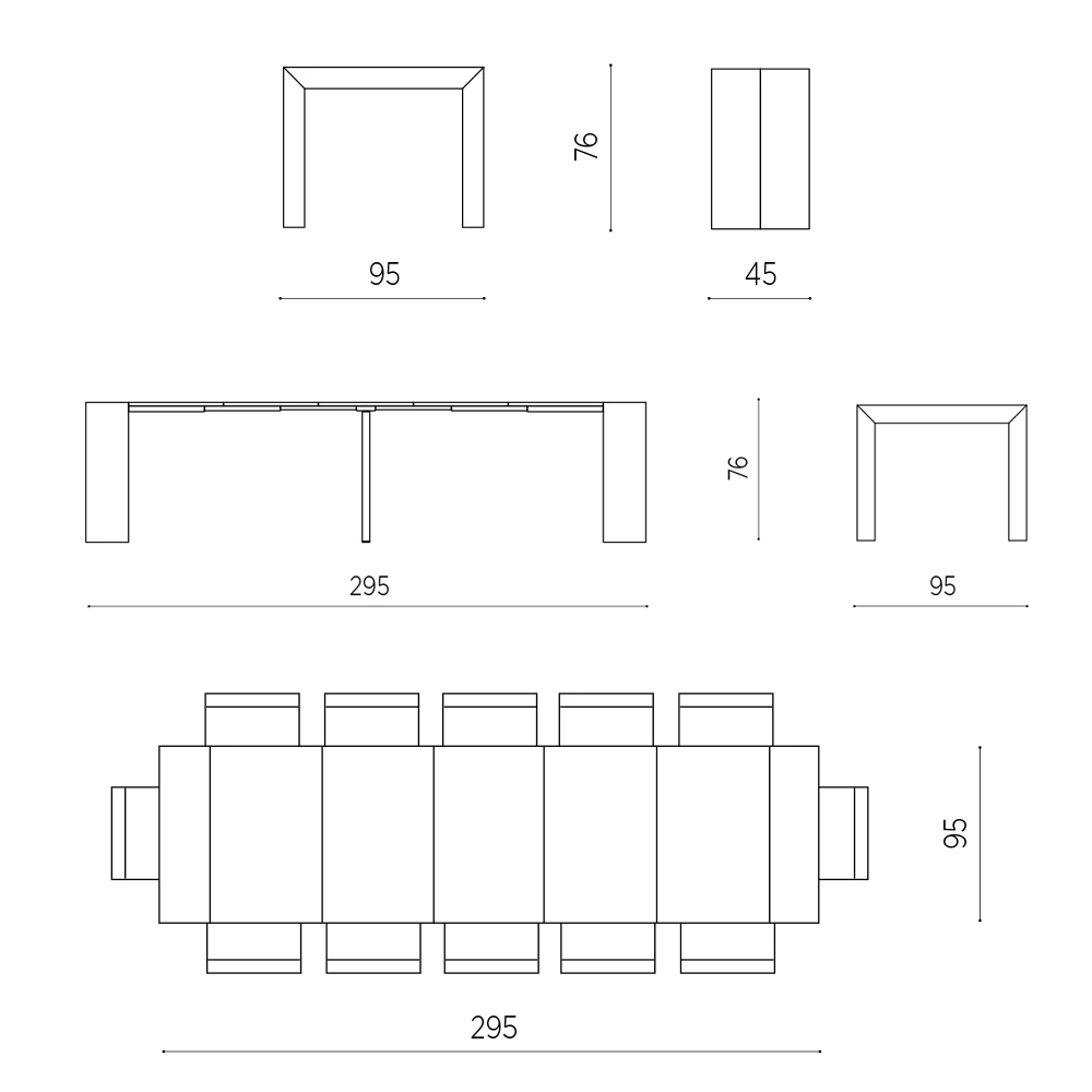 Consola Extensible Hasta 295 Cm En Laminado Made In Italy - Rudolf 9 Consola Extensible Hasta 295 Cm En Laminado Made In Italy - Rudolf - Imagen 7