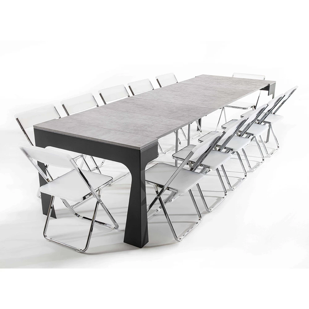 Consola Extensible De Madera Con Carro Y 12 Sillas Plegables - Meraviglia 4 Consola Extensible De Madera Con Carro Y 12 Sillas Plegables - Meraviglia - Imagen 2