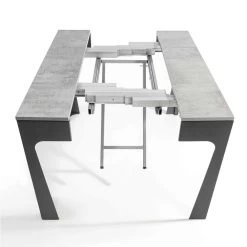 Consola Extensible De Madera Con Carro Y 12 Sillas Plegables - Meraviglia 12 Consola Extensible De Madera Con Carro Y 12 Sillas Plegables - Meraviglia -Tienda De Decoración consolle allungabile in legno con carrellino e 12 sedie pieghevoli meraviglia 2