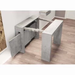 Consola Extensible Ussana, Diseño Moderno -Tienda De Decoración consolle allungabile in nobilitato con allunghe integrate ussana 3