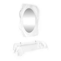 Consola De Diseño Moderno En Plexiglás Transparente Drapeado Wish -Tienda De Decoración consolle design moderno in plexiglass trasparente drappeggiato wish 1