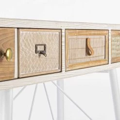 Consola De Diseño Étnico En Mdf Y Acero Con Cajones Decorados - Paprika 13 Consola De Diseño Étnico En Mdf Y Acero Con Cajones Decorados - Paprika -Tienda De Decoración consolle di design etnico in mdf e acciaio con 3 cassetti decorati paprika 4