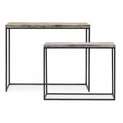 Consola De Diseño Industrial Minimalista En Acero 2 Piezas Homemotion - Rambutan -Tienda De Decoración consolle di design moderno minimale in acciaio 2 pezzi homemotion rambutan 3