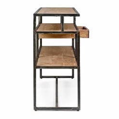 Consola En Madera De Acacia Y Acero Con Cajón Design Homemotion - Cristoforo -Tienda De Decoración consolle in legno d acacia e acciaio con cassetto design homemotion cristoforo 2