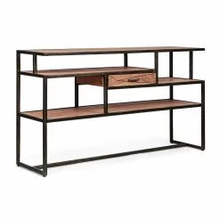 Consola En Madera De Acacia Y Acero Con Cajón Design Homemotion - Cristoforo