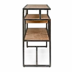 Consola En Madera De Acacia Y Acero Con Cajón Design Homemotion - Cristoforo -Tienda De Decoración consolle in legno d acacia e acciaio con cassetto design homemotion cristoforo 3