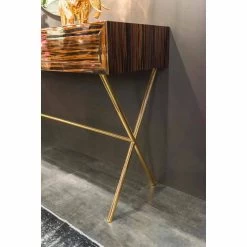 Consola En Madera De ébano Pulido Con 4 Cajones Ada -Tienda De Decoración consolle in legno di ebano lucido con cassetti scorrevoli ada 4 6