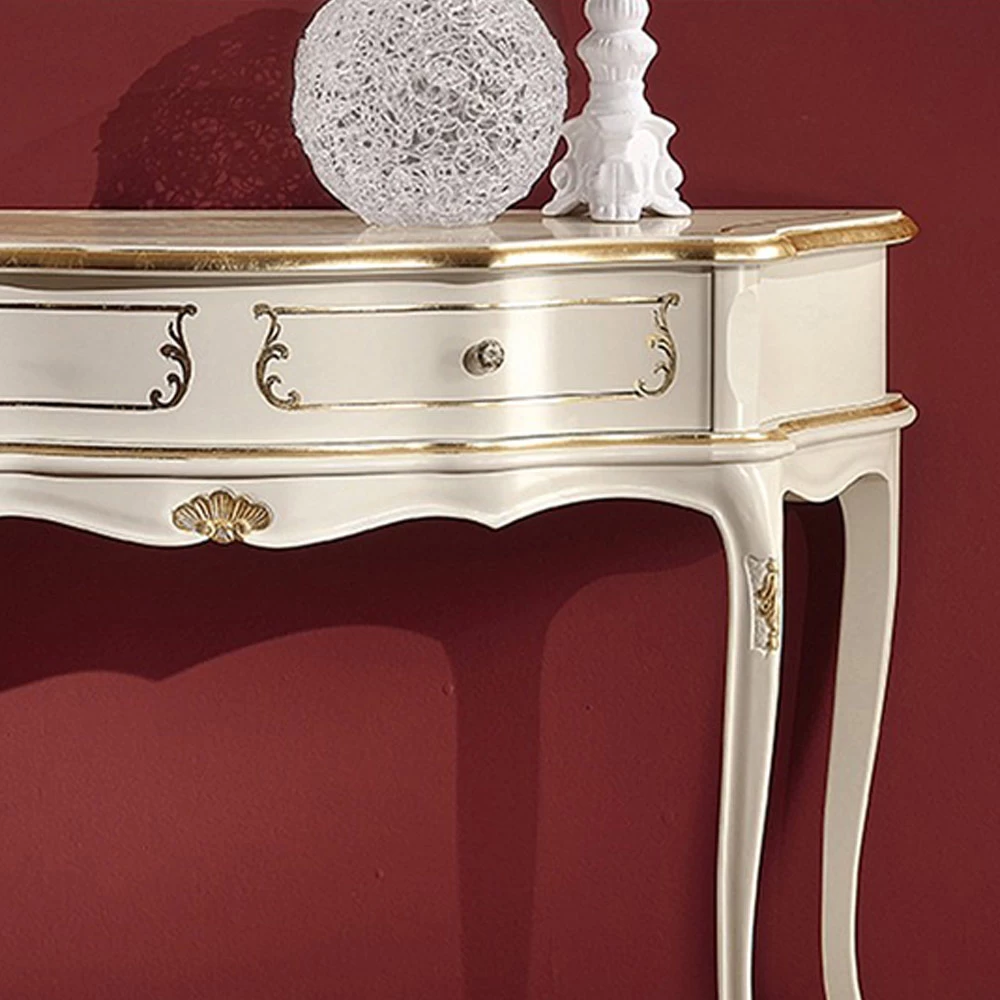 Consola De Entrada Clásica En Madera Con 1 Cajón Made In Italy - Leonor 7 Consola De Entrada Clásica En Madera Con 1 Cajón Made In Italy - Leonor - Imagen 5