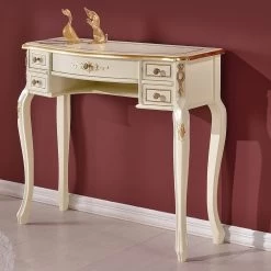 Consola De Entrada Clásica En Madera Con 5 Cajones Made In Italy - Richard