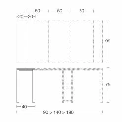 Consola De Mesa Extensible Moderna En Madera De Roble Y Metal Made In Italy - Nappo -Tienda De Decoración consolle moderna allungabile in legno rovere e metallo made in italy nappo 12