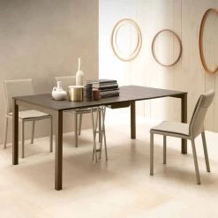 Consola De Mesa Extensible Moderna En Madera De Roble Y Metal Made In Italy - Nappo -Tienda De Decoración consolle moderna allungabile in legno rovere e metallo made in italy nappo 9