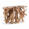 Consola De Diseño Técnico Con Raíces Naturales De Teca - Algarrobo -Tienda De Decoración consolle moderna di design di lusso in radici di legno teak naturale carrubo