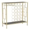 Consola Portabotellas De Vidrio Dorado Con Estructura De Hierro - Vicio 1 Consola Portabotellas De Vidrio Dorado Con Estructura De Hierro - Vicio -Tienda De Decoración consolle porta bottiglie in vetro con struttura in ferro dorato vicio