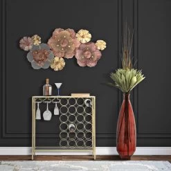 Consola Portabotellas De Vidrio Dorado Con Estructura De Hierro - Vicio -Tienda De Decoración consolle porta bottiglie in vetro con struttura in ferro dorato vicio 5